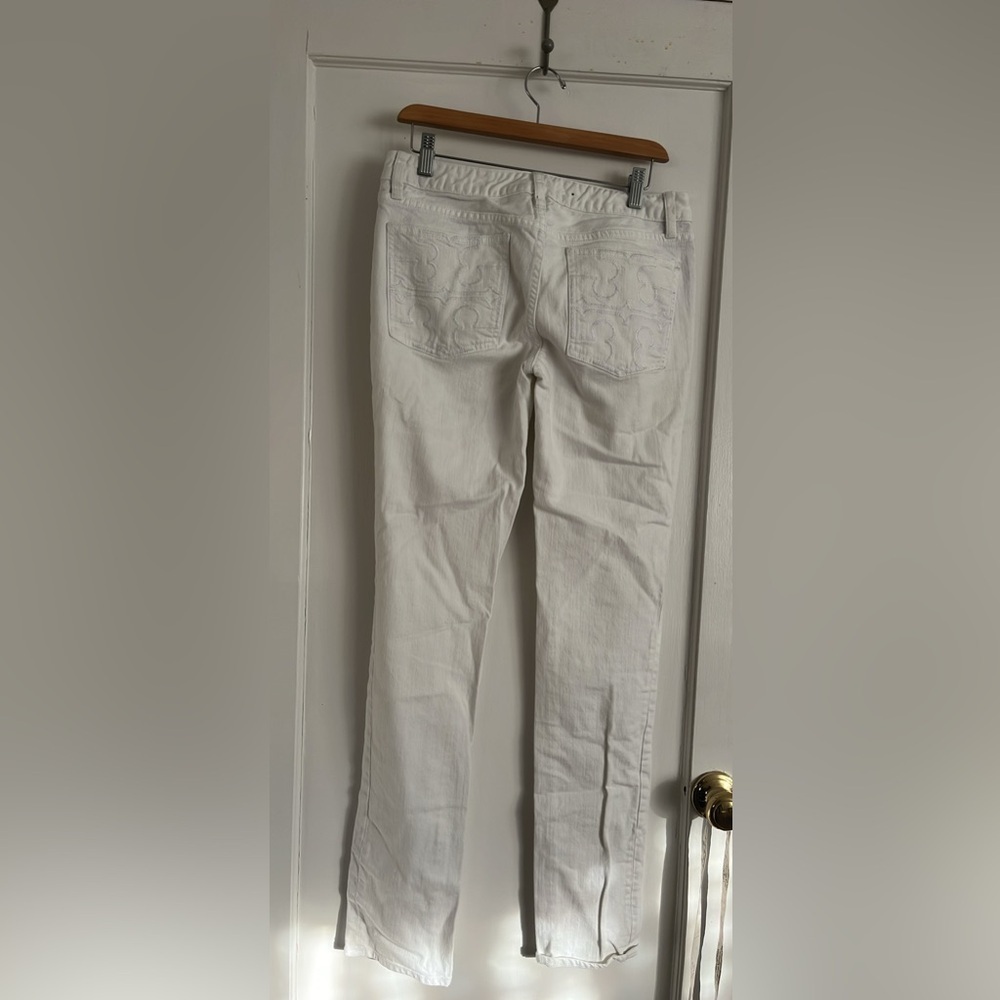 𝅺Tory Burch White Denim Jeans Women’s Size 30 Super Skinny Jeans - Picture 3 of 10